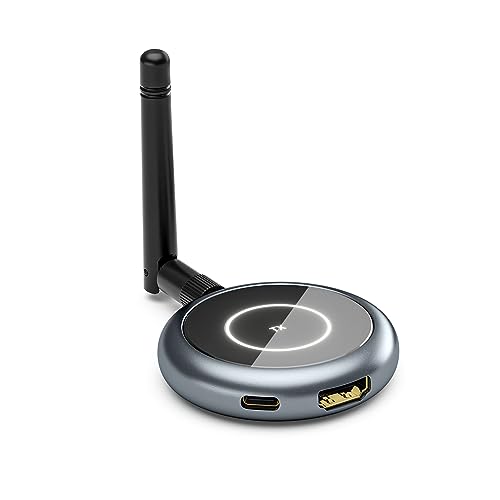 AIMIBO HDMI Wireless Transmitter - Handy Phone/Tablet als Zweiten Bildschirm per App nutzen, 165FT/50M Streaming Full HD 1080P@60Hz Video für Mini PC, Laptop, Camera, DVD, Cable Box to Touchscreen von AIMIBO