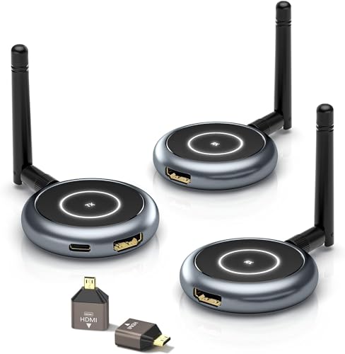 AIMIBO Wireless HDMI Sender und 2 Empfänger - Bis zu 4 Empfänger 165FT/50M HDMI Funkübertragung 1080P@60Hz Funk HDMI Transmitter Streaming Video für Laptop, Kamera zu Multiple TVs, Monitor, Beamer von AIMIBO