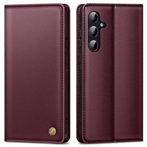 AIMOYU Handyhülle für Samsung Galaxy A55 5g Hülle, Premium Lederhülle Schutzhülle Tasche für Samsung A55 Hülle Wallet Kartenfach Standfunktion Klappbar Flip Case für Galaxy A55 5g Hülle,Weinrot von AIMOYU