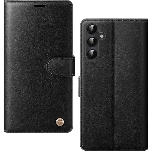 AIMOYU Handyhülle, Handy Schutzhülle für Samsung Galaxy A05S, Klapphülle aus Leder mit [4 Kartenfächern] [Ständer] [RFID-Blockierung], magnetische, stoßfeste Schutzhülle, Schwarz von AIMOYU