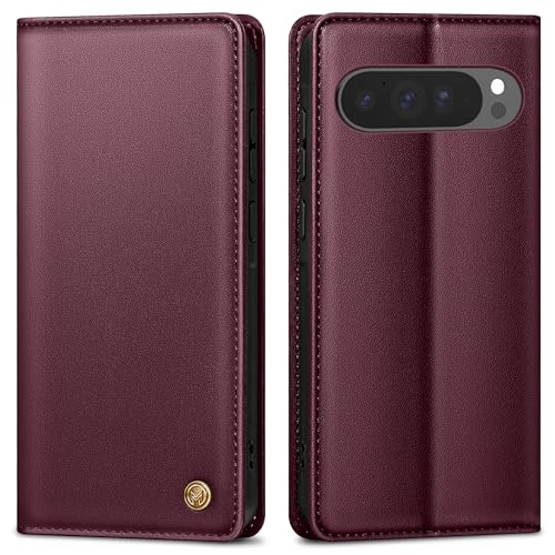 Handyhülle für Google Pixel 9 Pro XL - Premium Lederhülle Schutztasche Mit Kartenfach, Standfunktion und Klappbarem Flip Case, Weinrot Handyhülle für Google Pixel 9 Pro XL - Premium Lederhülle Schutztasche Mit Kartenfach, Standfunktion und Klappbarem Flip Case, Weinrot von AIMOYU