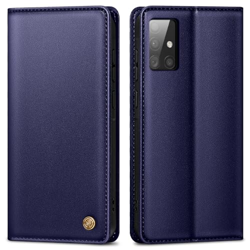Handyhülle für Samsung Galaxy A51 Hülle Mit Schutzfolie, Premium Lederhülle Schutzhülle Tasche für Samsung A51 Hülle Wallet Kartenfach Standfunktion Klappbar Flip Case für Galaxy A51 Hülle, Blau Handyhülle für Samsung Galaxy A51 Hülle Mit Schutzfolie, Premium Lederhülle Schutzhülle Tasche für Samsung A51 Hülle Wallet Kartenfach Standfunktion Klappbar Flip Case für Galaxy A51 Hülle, Blau von AIMOYU
