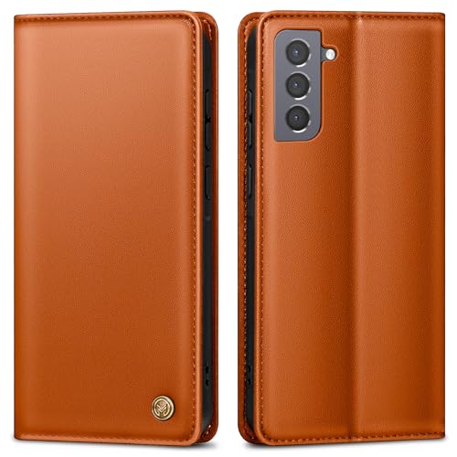 Handyhülle für Samsung Galaxy S21 Hülle,Premium Lederhülle Schutzhülle Tasche für Samsung S21 Hülle Wallet Kartenfach Standfunktion Klappbar Flip Case für Galaxy S21 Hülle,Orange Handyhülle für Samsung Galaxy S21 Hülle,Premium Lederhülle Schutzhülle Tasche für Samsung S21 Hülle Wallet Kartenfach Standfunktion Klappbar Flip Case für Galaxy S21 Hülle,Orange von AIMOYU