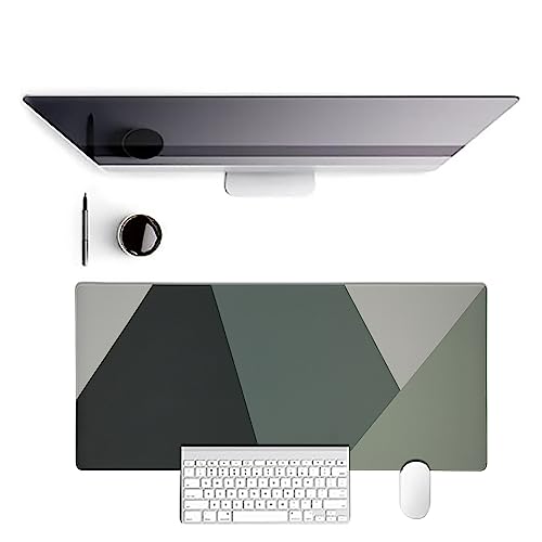 AINAK XXL Gummi Mauspad 900MM * 400MM, Schreibtischunterlage, Gaming Mousepad mit geometrischem Design, ABWASCHBAR (30 – 40 GRAD) -WASSERFEST (Dunkle Grau Oliv Grün) von AINAK