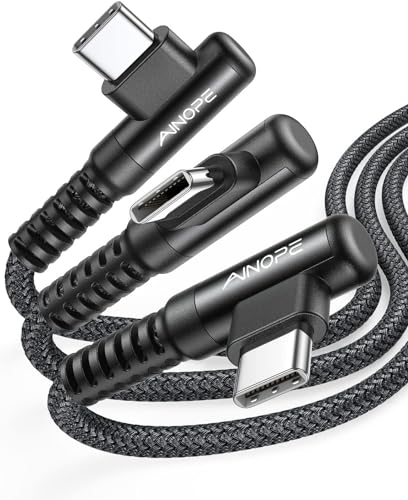 3 Stück USB C Ladekabel 3.1A Schnellladekabel USB C, AINOPE [1M+2M+3M] USB Kabel Typ C Winkel, haltbares Nylon geflochtenes ladekabel usb c für Samsung S20 S10 S9 S8 Plus, Huawei P30/P20, Google Pixel von AINOPE