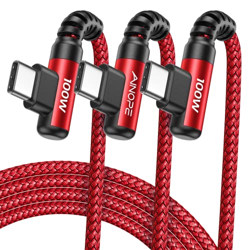 AINOPE 100W USB C auf USB C Kabel 20V/5A PD 3.0 USB-C Schnellladung Ladekabel haltbare Nylon, für Samsung S22 S21 S20 Note 20 Ultra iPad Pro 12.9 Air mini Macbook Pixel Redmi, 3 Stück, 2M+2M+3M, rot AINOPE 100W USB C auf USB C Kabel 20V/5A PD 3.0 USB-C Schnellladung Ladekabel haltbare Nylon, für Samsung S22 S21 S20 Note 20 Ultra iPad Pro 12.9 Air mini Macbook Pixel Redmi, 3 Stück, 2M+2M+3M, rot von AINOPE