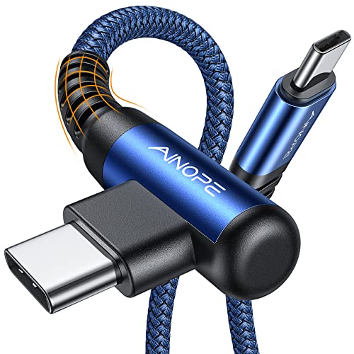 AINOPE USB C Kabel 60W Ladekabel USB C PD3.0 Schnellladekabel USB C, Nylon für iPhone 16 Pro Max Samsung Galaxy S25 Ultra S24 S23 Note 20 iPad Pro Air mini Macbook Pixel, 2 Stück, 2M+2M, Blau von AINOPE