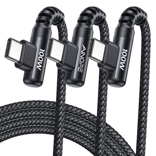 AINOPE 100W USB C auf USB C Kabel 20V/5A PD 3.0 USB-C Schnellladung Ladekabel haltbare Nylon, für Samsung Galaxy S25 Ultra S24 S23 S22 iPad Pro 12.9 Air mini Macbook Pixel Redmi, 2M+2M+3M, black von AINOPE