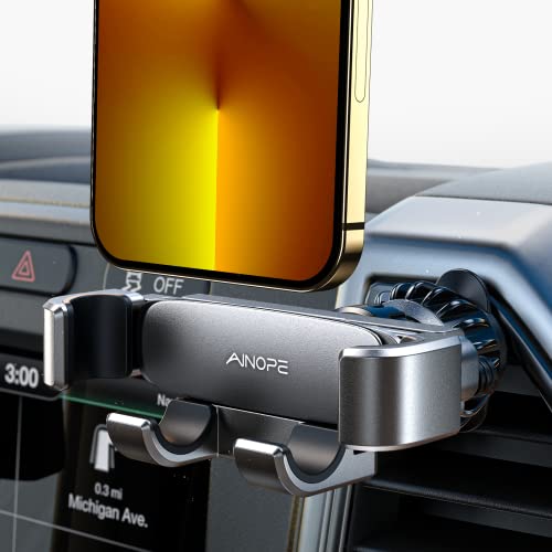 AINOPE Handyhalterung Auto Lüftung, [Hakenclip-Design] Auto Handyhalter Schwerkraft kfz Handy Halterung Auto Kompatibel mit iPhone 13 Pro Max Samsung S22+ Huawei Xiaomi usw (Silber) von AINOPE