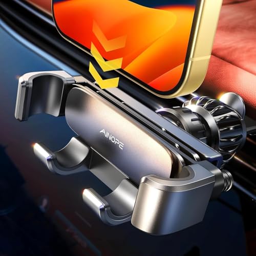 AINOPE Handyhalterung Auto Lüftung - [Schwerkraft-Design] [Einhandbedienung] Handy Halterung Auto, 2025 Autohalterung Auto Zubehör Für iPhone 16 e 15 14 13 12 11 Pro Max XR, Smartphone mit Hülle von AINOPE