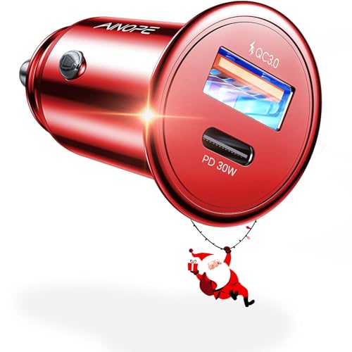 AINOPE Zigarettenanzünder USB C AutoLadegerät 12v USB Adapter Auto Ladegerät Stecker Kfz Ladegerät für iPhone 16/15/14/13/Pro Max Plus, iPad, Samsung (Red) von AINOPE