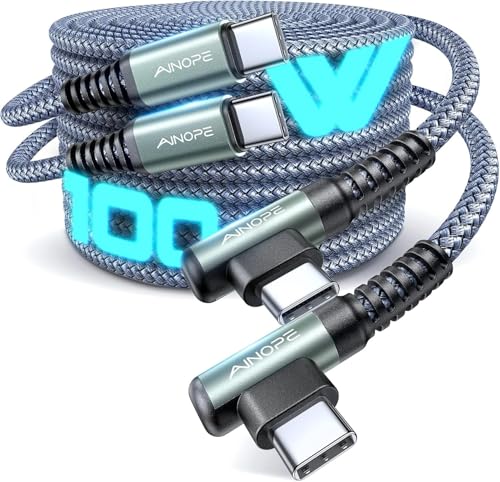 AINOPE 100W USB C auf USB C Kabel USB C Ladekabel PD 3.0 Schnellladung Haltbare Nylon, für Samsung Galaxy S25 S24 S23, iPhone 16 Pro Max/15, iPad Pro/Air/mini, Macbook, Pixel, 2 Stück, 2M+2M, grau AINOPE 100W USB C auf USB C Kabel USB C Ladekabel PD 3.0 Schnellladung Haltbare Nylon, für Samsung Galaxy S25 S24 S23, iPhone 16 Pro Max/15, iPad Pro/Air/mini, Macbook, Pixel, 2 Stück, 2M+2M, grau von AINOPE