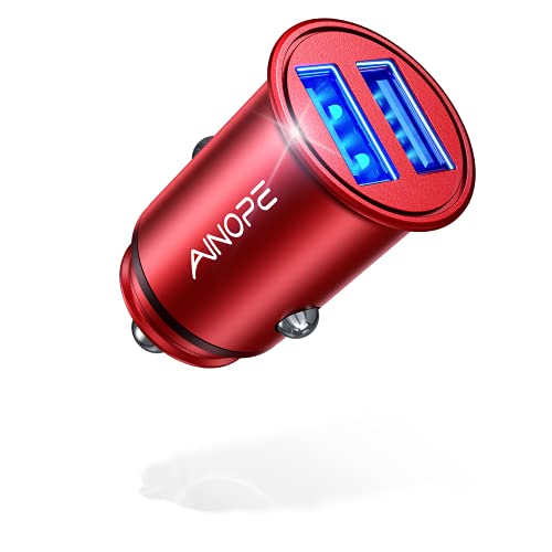 AINOPE 48W Zigarettenanzünder USB 4.8A/12v USB Adapter Auto Super Mini Schnellladung Metall USB Auto ladegerät mit blauem LED-Licht für iPhone 16/15/14/13/Pro Max Plus, Samsung 24, Galaxy, iPad(Rot) AINOPE 48W Zigarettenanzünder USB 4.8A/12v USB Adapter Auto Super Mini Schnellladung Metall USB Auto ladegerät mit blauem LED-Licht für iPhone 16/15/14/13/Pro Max Plus, Samsung 24, Galaxy, iPad(Rot) von AINOPE
