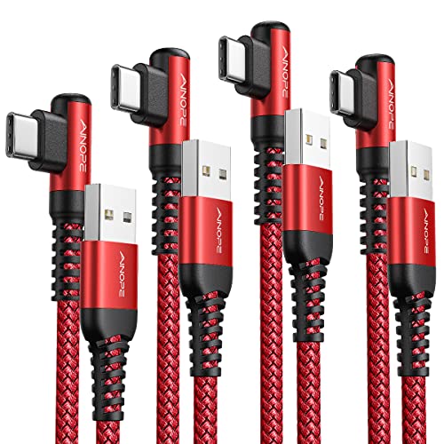 Ladekabel USB C 4 Stück 3.1A Schnellladekabel, AINOPE [0.5M+1M+2M+3M] USB A zu USB C Ladekabel Winkel, Haltbares Nylon Geflochtenes Kabel mit iPad Pro, MacBook Pro, Samsung, HUAWEI, Xiaomi von AINOPE
