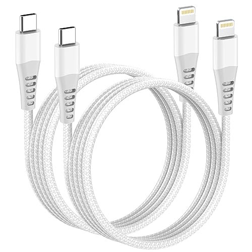 USB C Lightning Kabel 1M 2Pack [Apple MFi Zertifiziert], Nylon iPhone Ladekabel USB C Lightning Ladekabel iPhone Schnellladekabel iPhone USB C Kabel für iPhone 14 Pro Max 13 12 Mini 11 XS XR 8 Plus SE von AINPOW