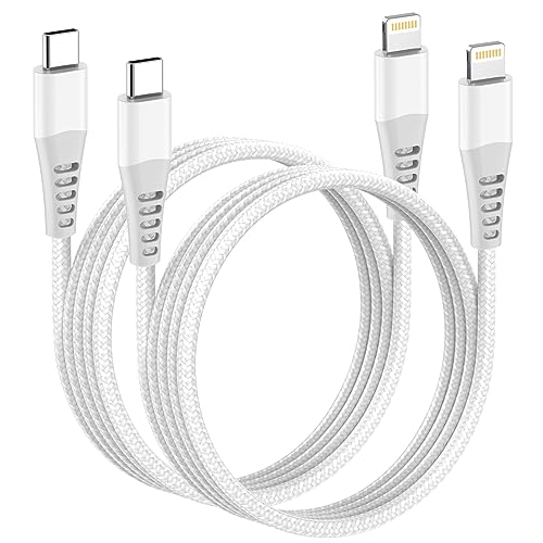 USB C Lightning Kabel 1M 2Pack [Apple MFi Zertifiziert], Nylon iPhone Ladekabel USB C Lightning Ladekabel iPhone Schnellladekabel für iPhone 14 Pro Max 13 12 Mini 11 XS XR 8 Plus SE von AINPOW