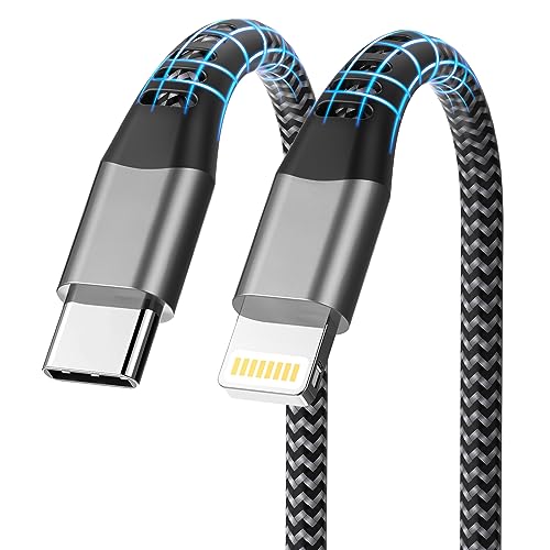 USB C Lightning Kabel 2M [MFi Zertifiziert], iPhone Ladekabel USB C Lightning Ladekabel iPhone Schnellladekabel Nylon Lightning Kabel USB C für Apple iPhone 14 Pro Max/14 Plus/13/12 Mini/11/XR/X/8/SE von AINPOW