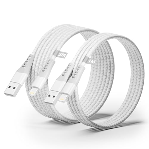 iPhone Ladekabel 1M+2M[MFi Zertifiziert], iPhone Kabel USB auf Lightning Kabel Nylon Ladekabel iPhone Schnellladekabel Lightning Ladekabel für Apple iPhone 14 13 12 11 Pro Max Mini XS XR 8 7 6s 5 iPad von AINPOW