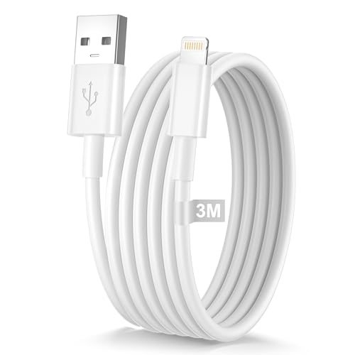 AINPOW iPhone Ladekabel 3M [MFi Zertifiziert], USB Lightning Kabel 3M Schnellladekabel iPhone Ladekabel Lang USB iPhone Kabel für iPhone 14 Pro Max 13 12 11 Pro XS XR 8 7 von AINPOW