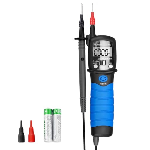 AIOMEST Digital Multimeter Durchgangsprüfer, Spannungsprüfer AI-38C Stromprüfer 6000 Counts Ohmmeter AC/DC Voltmeter/Widerstand/Diode/Kapazität, Datenhaltung & Taschenlampe（Blau） von AIOMEST