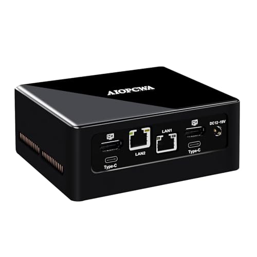 AIOPCWA Mini PC 13th Gen U300, 5 Kerne 4.40 GHz, 2X 2.5GbE I226V LAN Ports, Mini Desktop Computer, Vesa, Wifi6/BT5.2, 4K 8K@60Hz, Windows 11 Pro DDR5 16GB RAM 128GB M.2 NVMe SSD von AIOPCWA