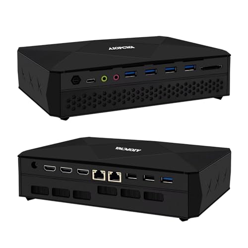 AIOPCWA RTX 3060 Mini Gaming PC Core i7 12700H (14C20T, up to 4.7GHz) Windows 11 Pro, Dual i226V 2.5GbE LAN Micro Desktop Computer, DDR5 16GB RAM 2TB NVMe SSD, SD Card Slot, WiFi6, BT5.2 von AIOPCWA