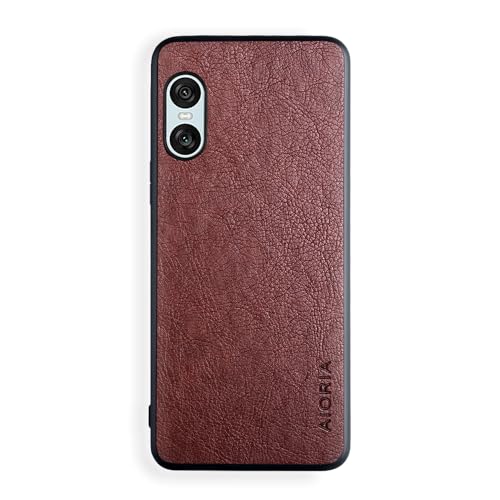 AIORIA Schutzhülle für Sony Xperia 10 VI 6,1 Zoll (15,5 cm), Premium-PU-Leder, Retro-Business-Design, vollständige Schutzhülle für Sony Xperia 10 VI 5G, Kaffeebraun von AIORIA