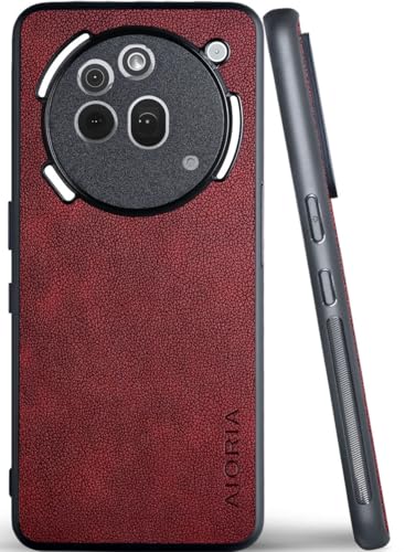 AIORIA for Nothing Phone 3A Pro Case Premium Leather Cover Retro Design Full Protective Case (Red, for Nothing Phone (3a) Pro) von AIORIA
