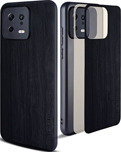 AIORIA für Xiaomi 13 hülle Neue Retro-Luxus-Mikrofaser, Öko-Leder, stoßfeste, verschleißfeste Handyhülle für Xiaomi 13 5g (Schwarz) von AIORIA