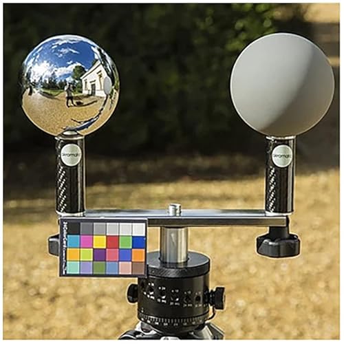 AIRINTIN VFX hdri Ball 12,7 cm Chromkugel + graue Kugel Beruf Kamera Reflektor Edelstahl Hohlkugel Fotografie Requisiten Set für HDRI Beleuchtung (VFX Ball Set) von AIRINTIN