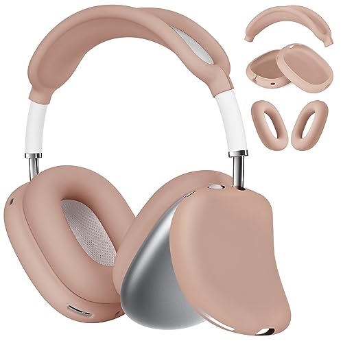 AIRSPO AirPods Max Silikon Case, Anti-Scratch Schutzhülle für Apple AirPods Max Kopfhörer, Ohrpolster und Kopfbügel Cover, Zubehör (Milchtee) von AIRSPO