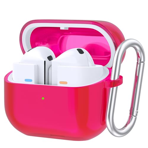 AIRSPO Galaxy Buds Pro 3 Hülle, klare Galaxy Buds 3 Hülle, weiche TPU-Schutzhülle, kompatibel mit Samsung Galaxy Buds Pro 3 Hülle mit Schlüsselanhänger, Neon Hot Pink AIRSPO Galaxy Buds Pro 3 Hülle, klare Galaxy Buds 3 Hülle, weiche TPU-Schutzhülle, kompatibel mit Samsung Galaxy Buds Pro 3 Hülle mit Schlüsselanhänger, Neon Hot Pink von AIRSPO