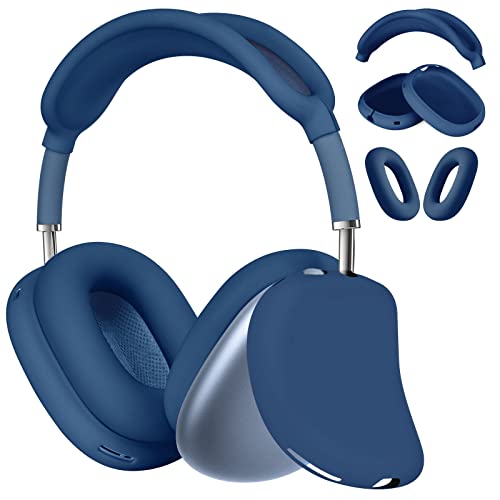 AIRSPO Silikonhülle für AirPods Max Kopfhörer, Airpod Max Silikonhülle/Anti-Scratch Ear Pad Case Cover/Headband Cover für Apple AirPods Max, Zubehörhüllen (blau) von AIRSPO