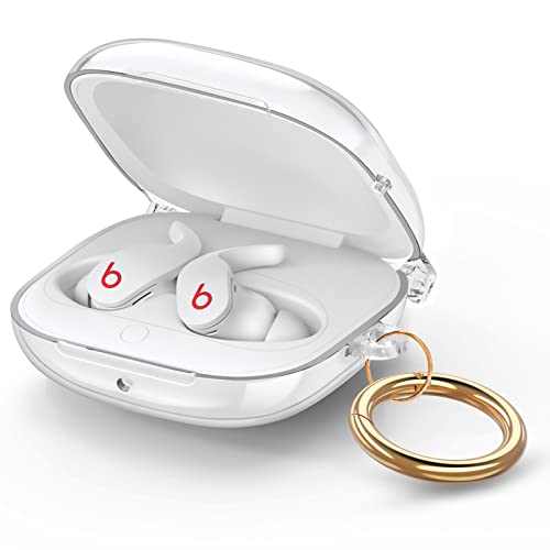 Beats Fit Pro Schutzhülle, AIRSPO transparente Schutzhülle für Apple Beats Fit Pro 2021, stoßfest, Schutzhülle für Pro Ohrhörer, mit Schlüsselanhänger (transparent) von AIRSPO