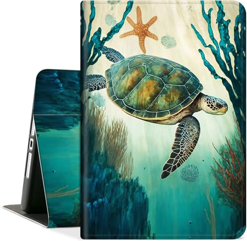 Airwee iPad 8. Generation 2020, iPad 7. Generation 10.2 , schlank, leicht, Standfunktion, mit automatischer Wake/Sleep-Funktion, für Apple iPad 10.2 Zoll 2019/2020, blaue Schildkröte von AIRWEE