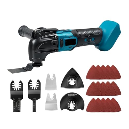 Schwingungsmessgerät, Bürstenloser oszillierender Multi-Tool-Elektrosägen-Trimmer, Schaufel, Kantenschneider, Lochschneiden/Schleifen/Holzbearbeitungswerkzeug for 18-V-Batterie(B) von AIRYSSFU
