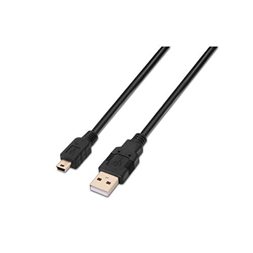 AISENS A101 – 0025 – 1.8 m USB 2.0 Kabel für Mobiltelefone und Digitalkameras, Schwarz von AISENS