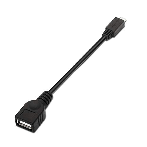 AISENS A101-0031 USB 2.0 OTG Kabel (15 cm, für Handy und Tablet), Schwarz von AISENS