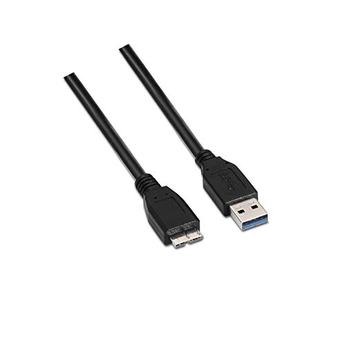 AISENS A105 – 0044 – USB 3 Kabel (2 m, geeignet für Digitale Externe Gehäuse, mobilzubehor und Rückfahrkameras) schwarz von AISENS