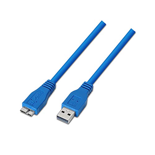 AISENS A105 – 0048 – 2 m USB 3.0-Kabel (geeignet für Digitale Externe Gehäuse, mobilzubehor und Rückfahrkameras) blau von AISENS