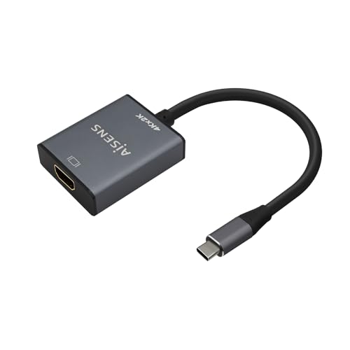 AISENS - A109-0685 - Aluminium USB-C zu HDMI Konverter 4K @30Hz, USB-C/M-HDMI/H, Grau, 15cm von AISENS