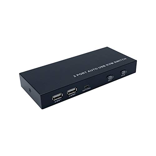 AISENS - A111-0400 - HDMI KVM-Switch 4K @ 60Hz USB 1U-2PC mit Netzteil schwarz von AISENS