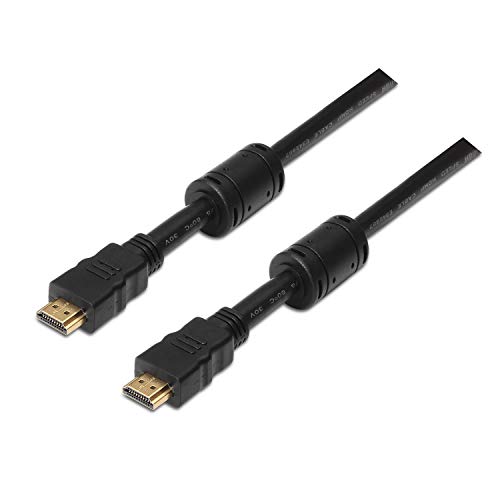 AISENS A119 – 0102 – High Speed HDMI Kabel mit Ferrit HEC (10 m, für Monitor und Fernseher, Full HD) schwarz von AISENS
