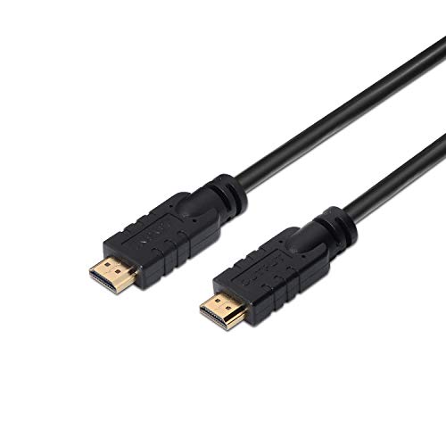 AISENS A119 – 0104 – High Speed HDMI Kabel HEC mit Signal (20 m, Chipset für Repeater Full HD) schwarz von AISENS