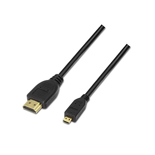 AISENS A119 – 0117 – High Speed Micro HDMI Kabel HEC (1.8 m, 3D und Ethernet, geeignet für Full HD/Ultra HD/HD Ready/3d/1080p/2160p) schwarz von AISENS