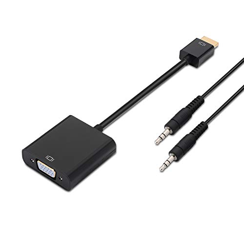 AISENS A122 – 0126 – Konverter HDMI zu VGA SVGA (Jack 3.5/H, 10 cm + 1 m zum Anschluss der Anzeige) schwarz von AISENS