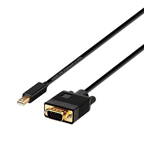 AISENS A125-0362 Mini DP-auf-VGA-Konverterkabel, Mini-DP-Stecker auf VGA-Stecker, Schwarz, 2,0 m von AISENS