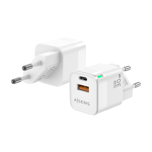 AISENS - ASCH-30W2P004-W - GAN Ladegerät 30W, 1XUSB-C PD3.0 QC4.0, 1XUSB-A QC3.0, Weiß AISENS - ASCH-30W2P004-W - GAN Ladegerät 30W, 1XUSB-C PD3.0 QC4.0, 1XUSB-A QC3.0, Weiß von AISENS
