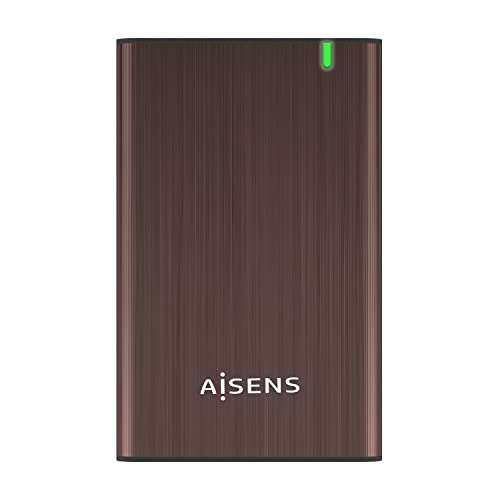 AISENS - ASE-2525BWN - Externes Festplattengehäuse für 2,5 Zoll SATA A USB 2.0/USB 3.0/USB 3.1 GEN1, Braun von AISENS