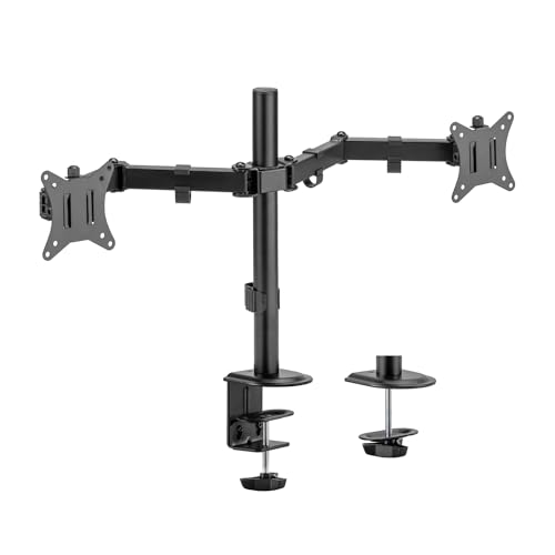 AISENS - DT32TSR-149 - Tischhalterung Eco drehbar und neigbar für Monitor/TV 9 kg (3 Drehpunkte, 2 Arme) 17-32, schwarz von AISENS